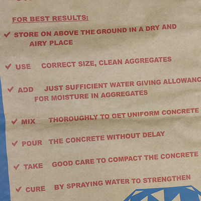 20kg Túi giấy nhiều lớp 3 lớp Túi bao bì xi măng không thấm nước có keo