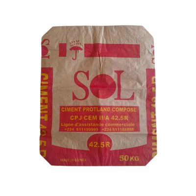 Xăng vật liệu xây dựng 2 Ply 90GSM túi giấy với dung lượng tùy chỉnh và chống ẩm 50x63x10cm