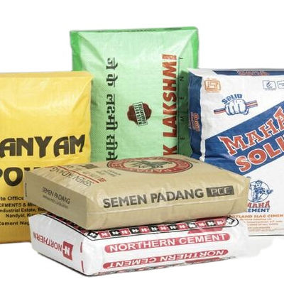 Vải polypropylene dệt vải ống phun túi cho 50kg hình vuông đáy túi xi măng bề mặt in 100% polypropylene nguyên chất