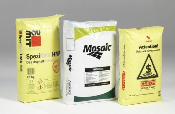 Vải polypropylene dệt vải ống phun túi cho 50kg hình vuông đáy túi xi măng bề mặt in 100% polypropylene nguyên chất