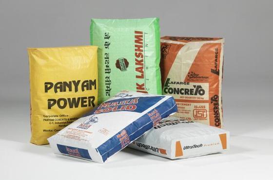 Vải polypropylene dệt vải ống phun túi cho 50kg hình vuông đáy túi xi măng bề mặt in 100% polypropylene nguyên chất