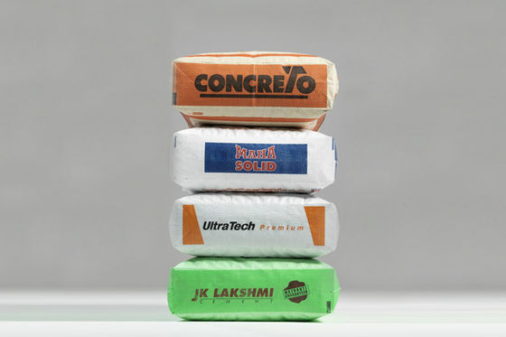 Vải polypropylene dệt vải ống phun túi cho 50kg hình vuông đáy túi xi măng bề mặt in 100% polypropylene nguyên chất