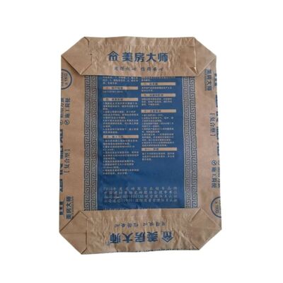 Không có miếng vá gia cố, 2 lớp túi van giấy 90GSM dùng cho đóng gói xi măng 50kg
