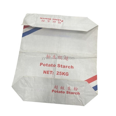 Túi giấy đa lớp cấp thực phẩm có tay áo hàn siêu âm chống ẩm cho 25KG tinh bột khoai tây và tinh bột ngô