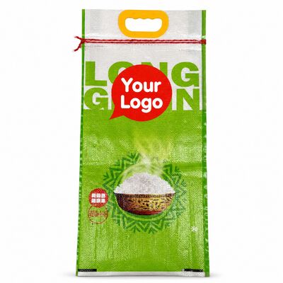 BOPP Laminated PP Woven Moisture Proof Rice Bags 25kg 50kg Heavy Duty Polypropylene Valve Bags Kiểm tra nước hạt nông nghiệp